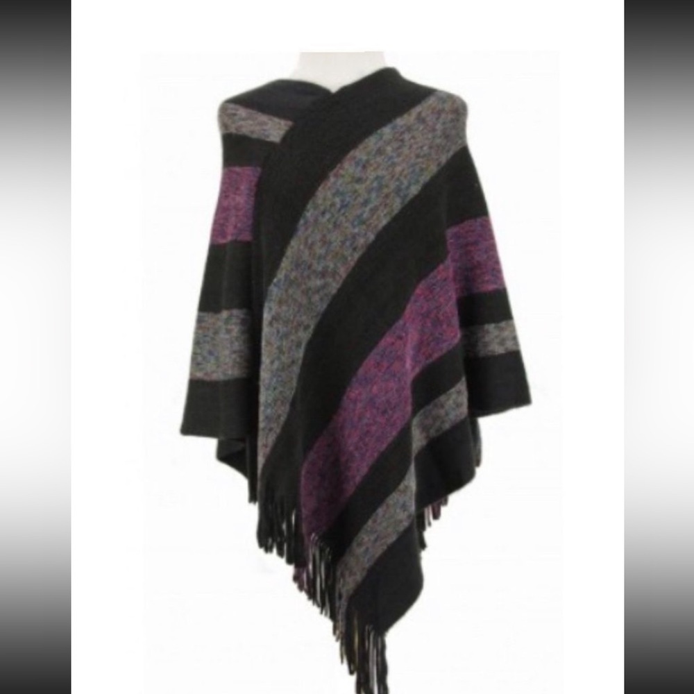 Multicolored cape can be worn from many angles to fit your mood. One size YY